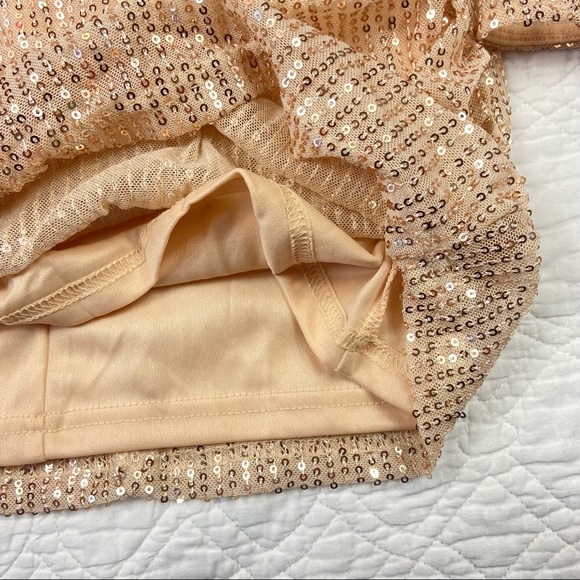 NWT boutique party dress! Gold sequin ruched party dress, sexy & sleek sz small - Picture 8 of 10